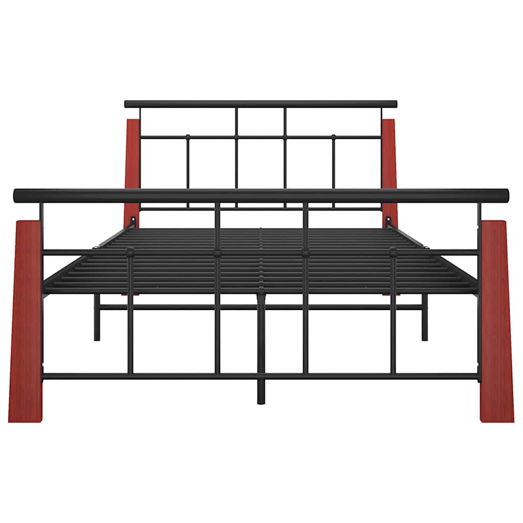 Vidaxl bedframe metaal en massief eikenhout 120x200 cm