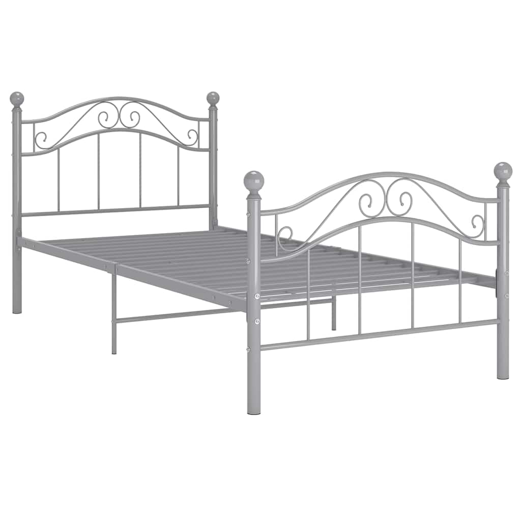Vidaxl bedframe metaal grijs 90x200 cm
