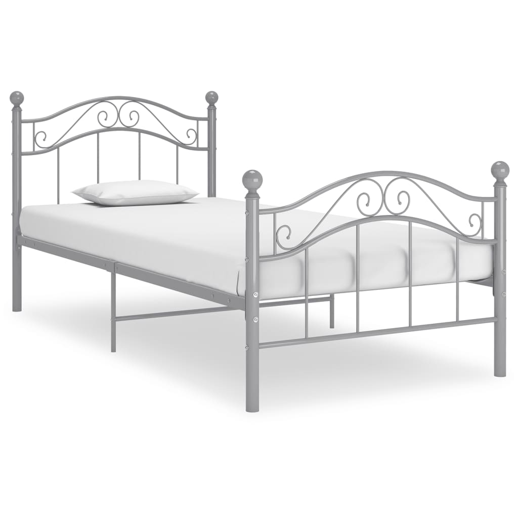 Vidaxl bedframe metaal grijs 100x200 cm