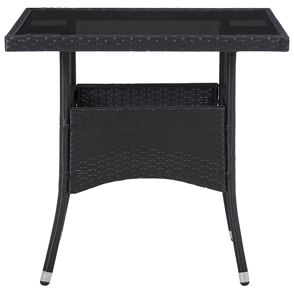 Vidaxl 3-delige tuinset poly rattan en acaciahout zwart