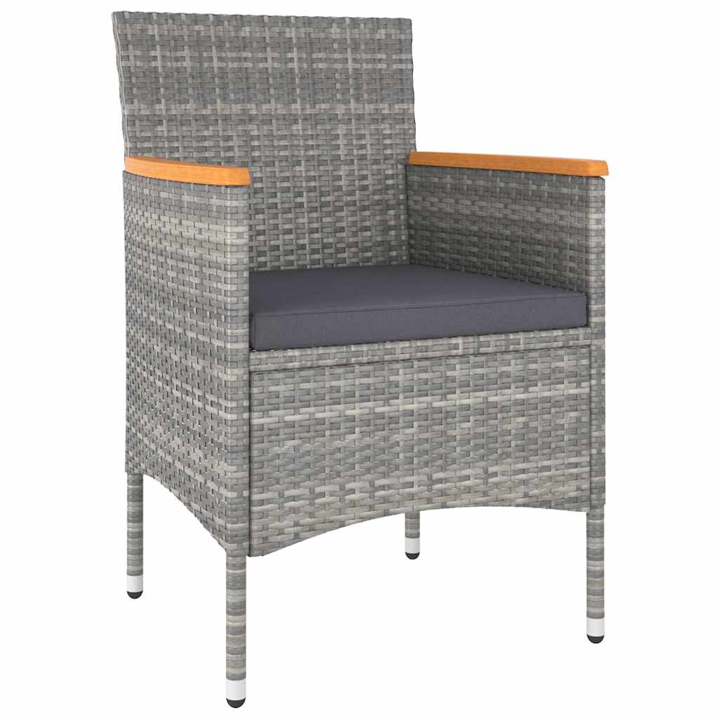 Vidaxl 5-delige bistroset poly rattan en gehard glas grijs