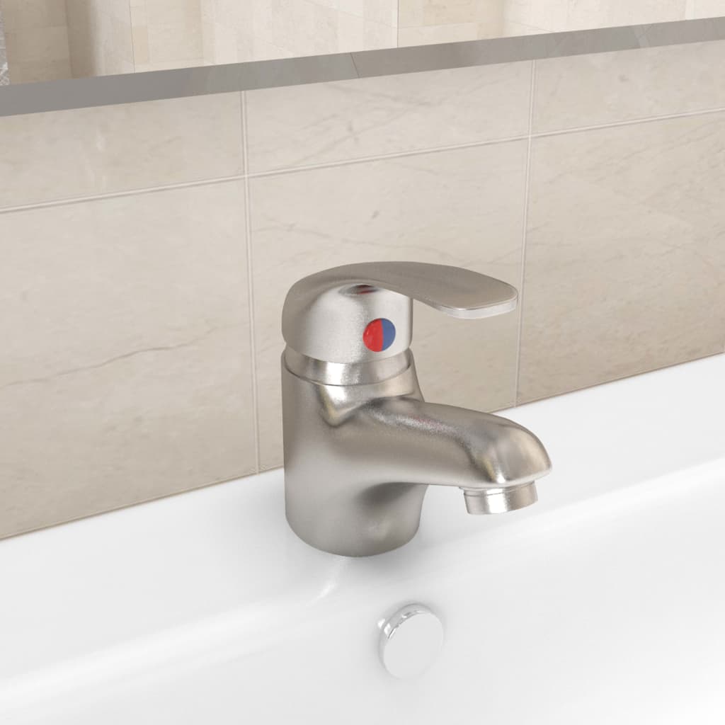Vidaxl Mixer Tap 13x10 cm Silberfarbe