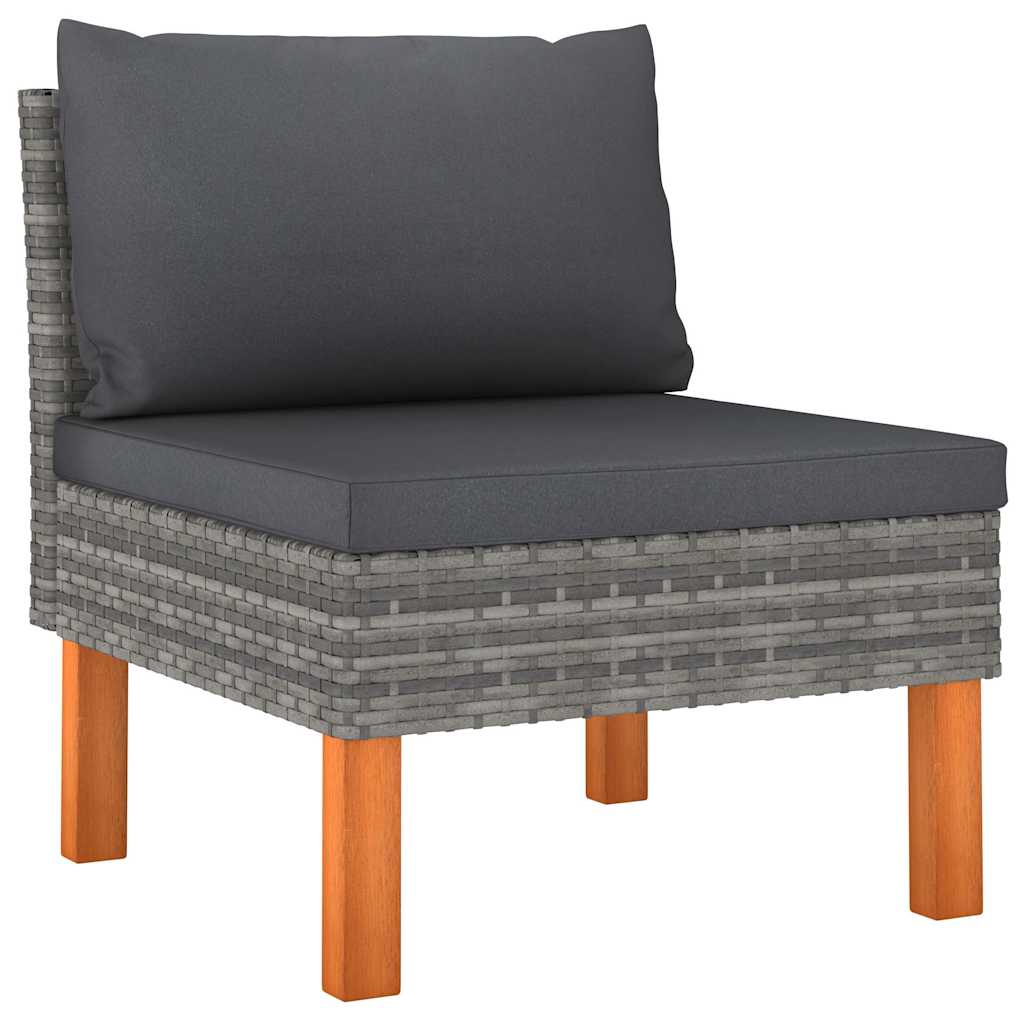Vidaxl 3-delige loungeset poly rattan en massief eucalyptushout