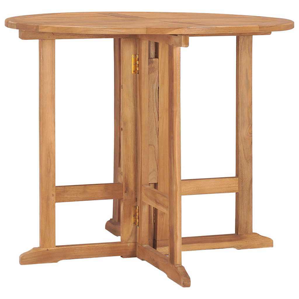 Vidaxl tuintafel inklapbaar ø 90x75 cm massief teakhout