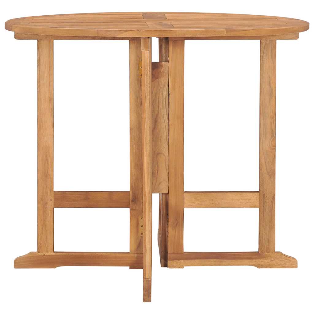 Vidaxl tuintafel inklapbaar ø 90x75 cm massief teakhout