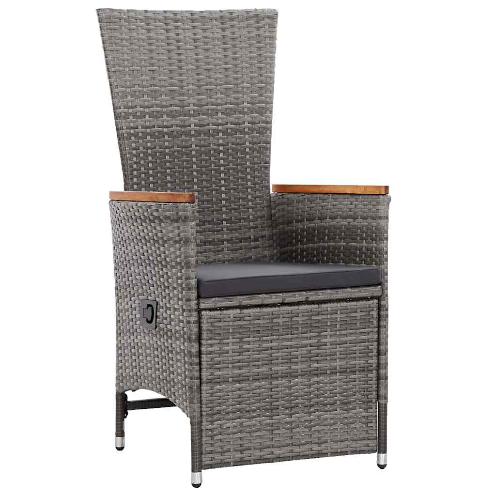 Vidaxl 3-delige loungeset met kussens poly rattan grijs