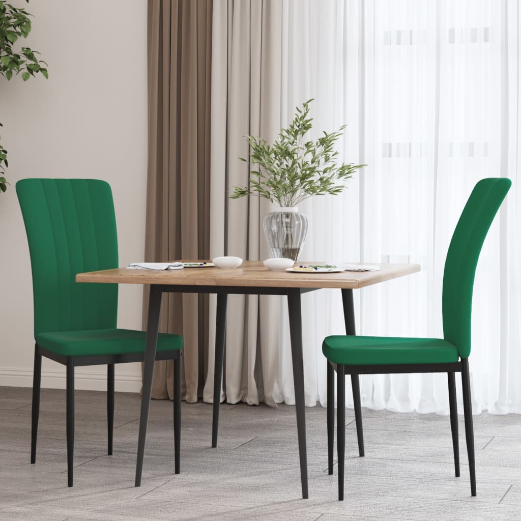 Vidaxl eetkamerstoelen 2 st fluweel donkergroen