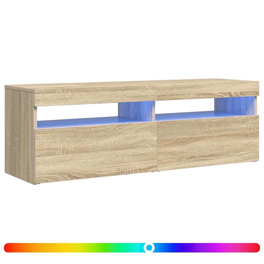 Vidaxl tv-meubel met led-verlichting 120x35x40 cm sonoma eikenkleurig