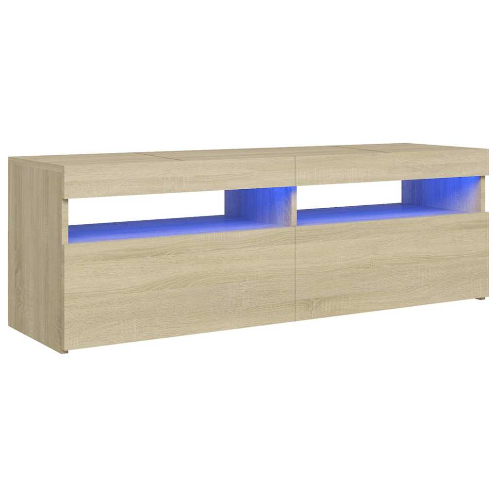 Vidaxl tv-meubel met led-verlichting 120x35x40 cm sonoma eikenkleurig