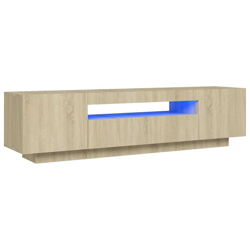 Vidaxl tv-meubel met led-verlichting 160x35x40 cm sonoma eikenkleurig