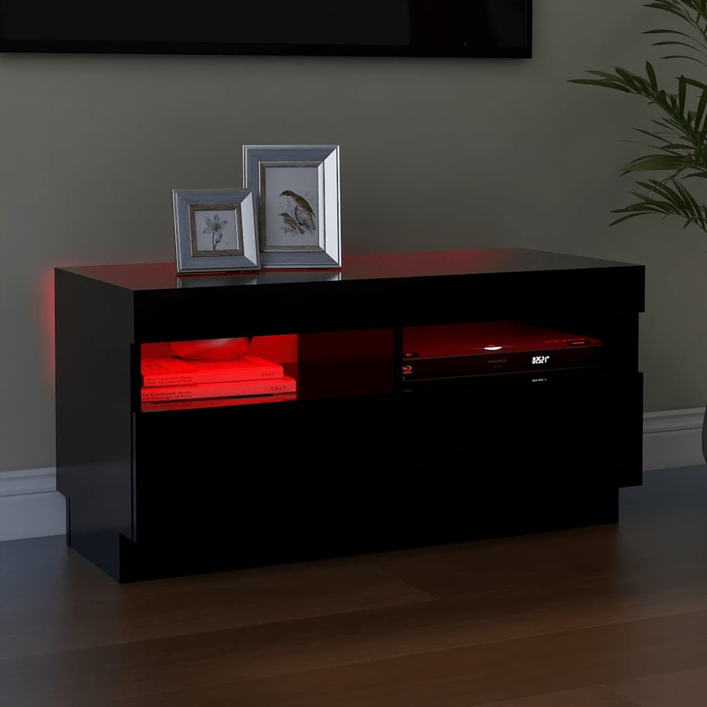Vidaxl tv-meubel met led-verlichting 80x35x40 cm zwart