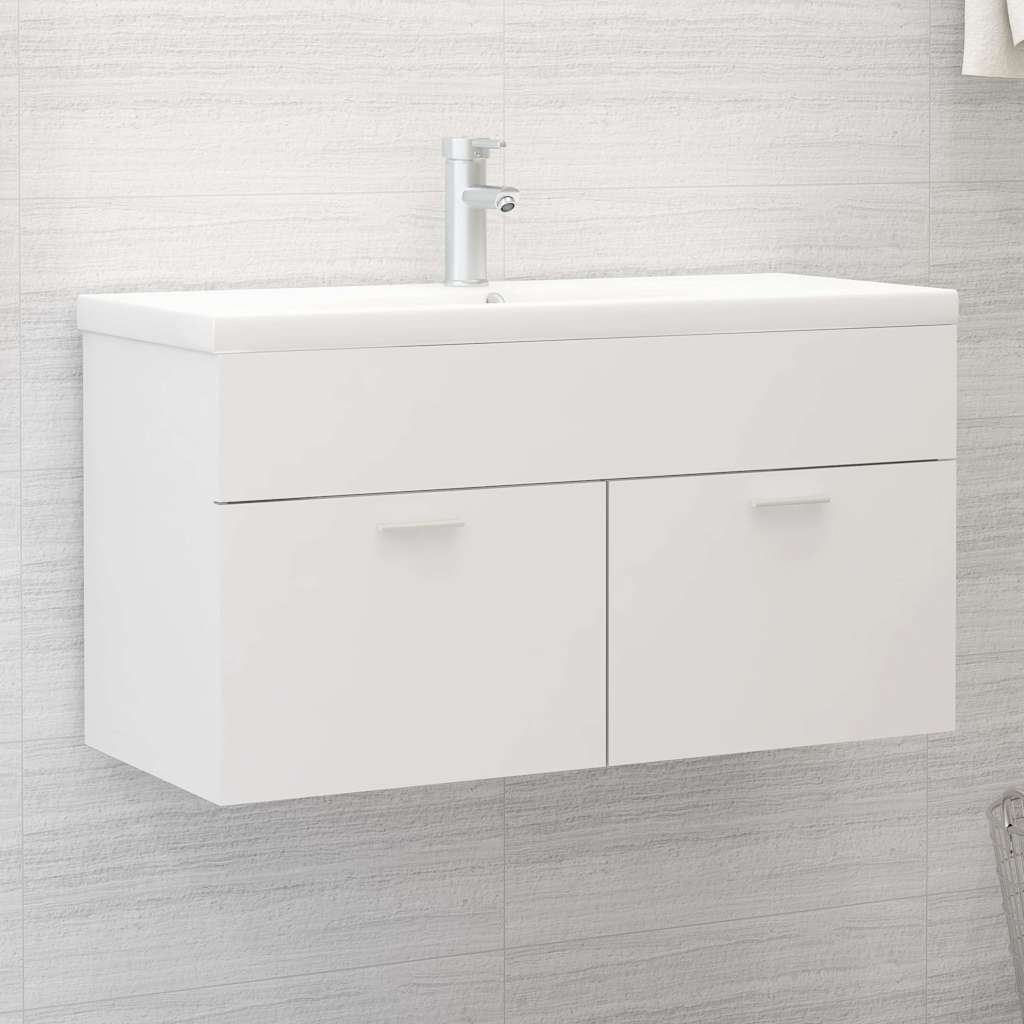 Vidaxl wastafelkast 90x38,5x46 cm bewerkt hout wit