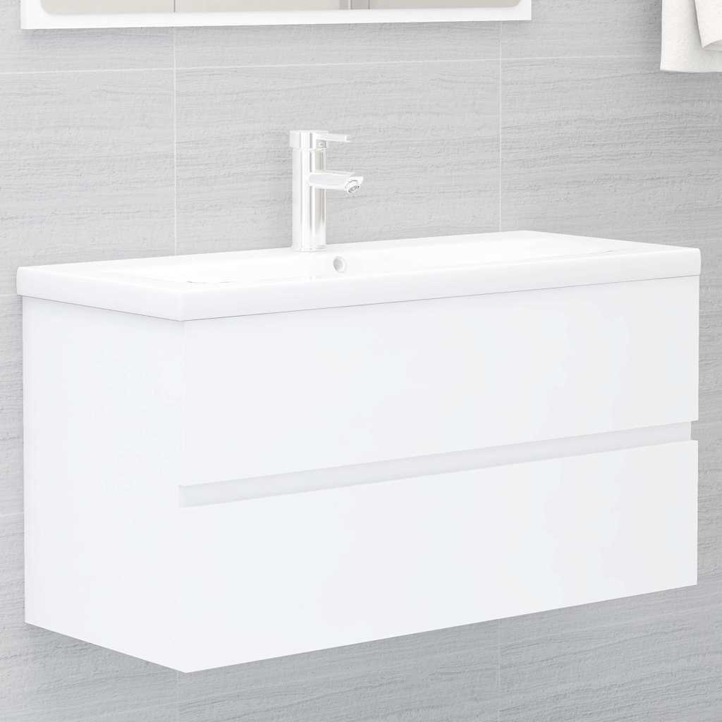 Vidaxl wastafelkast 90x38,5x45 cm bewerkt hout wit