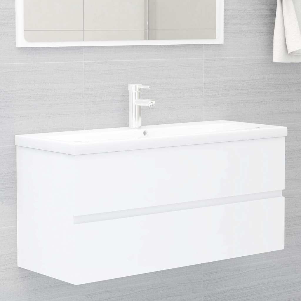 Vidaxl wastafelkast 100x38,5x45 cm bewerkt hout wit