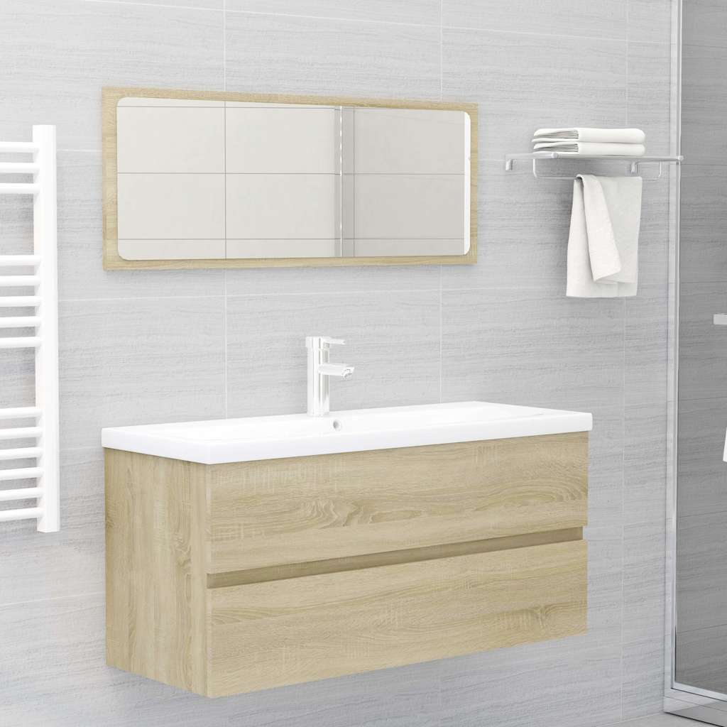 Vidaxl wastafelkast 100x38,5x45 cm bewerkt hout sonoma eikenkleurig