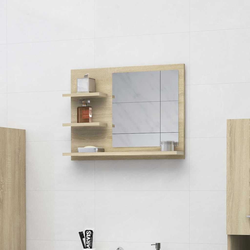 Vidaxl badkamerspiegel 60x10,5x45 cm bewerkt hout sonoma eikenkleurig