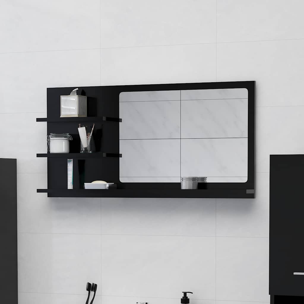 Vidaxl badkamerspiegel 90x10,5x45 cm bewerkt hout zwart