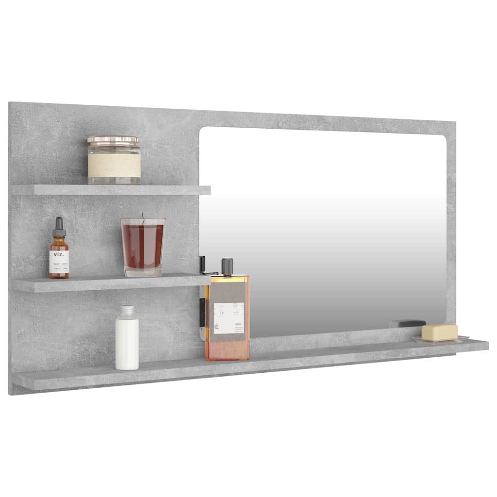 Vidaxl badkamerspiegel 90x10,5x45 cm bewerkt hout betongrijs