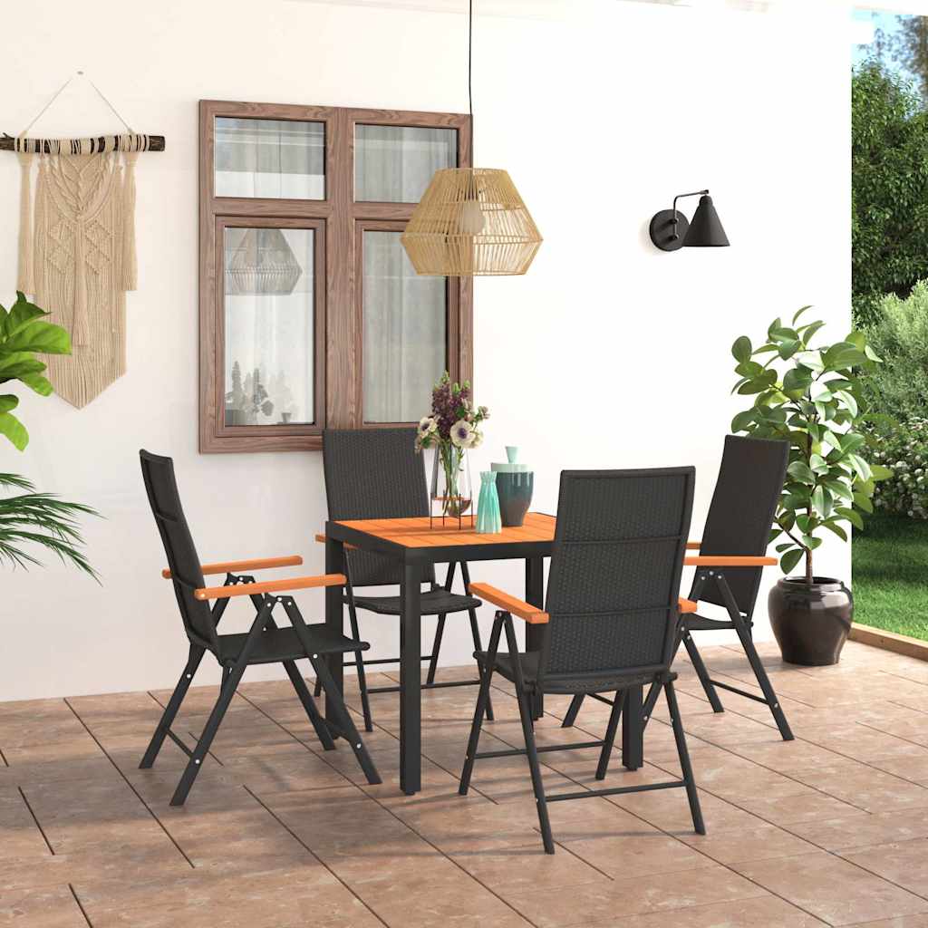 Vidaxl 5-delige tuinset zwart en bruin
