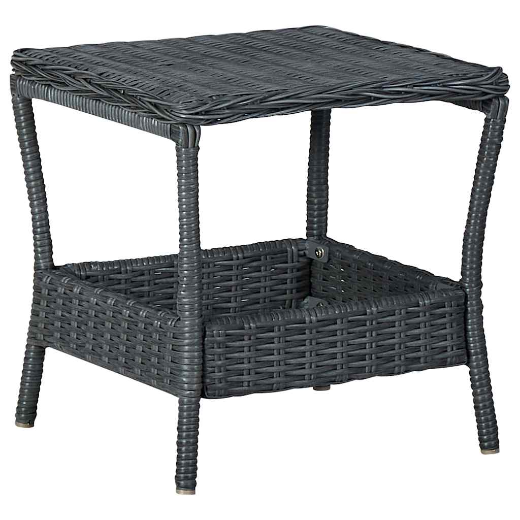 Vidaxl 2-delige loungeset met kussens poly rattan donkergrijs