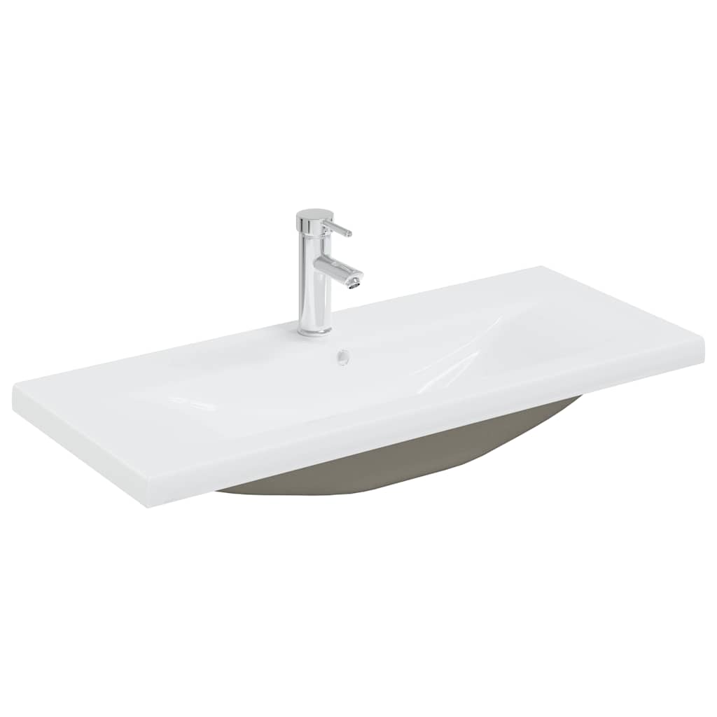VIDAXL BAUBED -WAHMBAIN mit TAP 91x39x18 cm Keramik Weiß