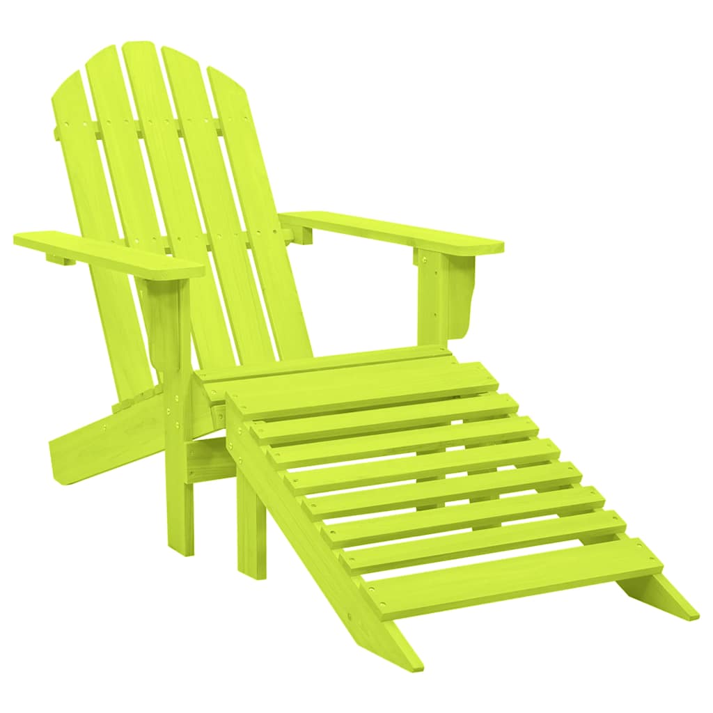 Vidaxl tuinstoel adirondack met voetenbank massief vurenhout groen