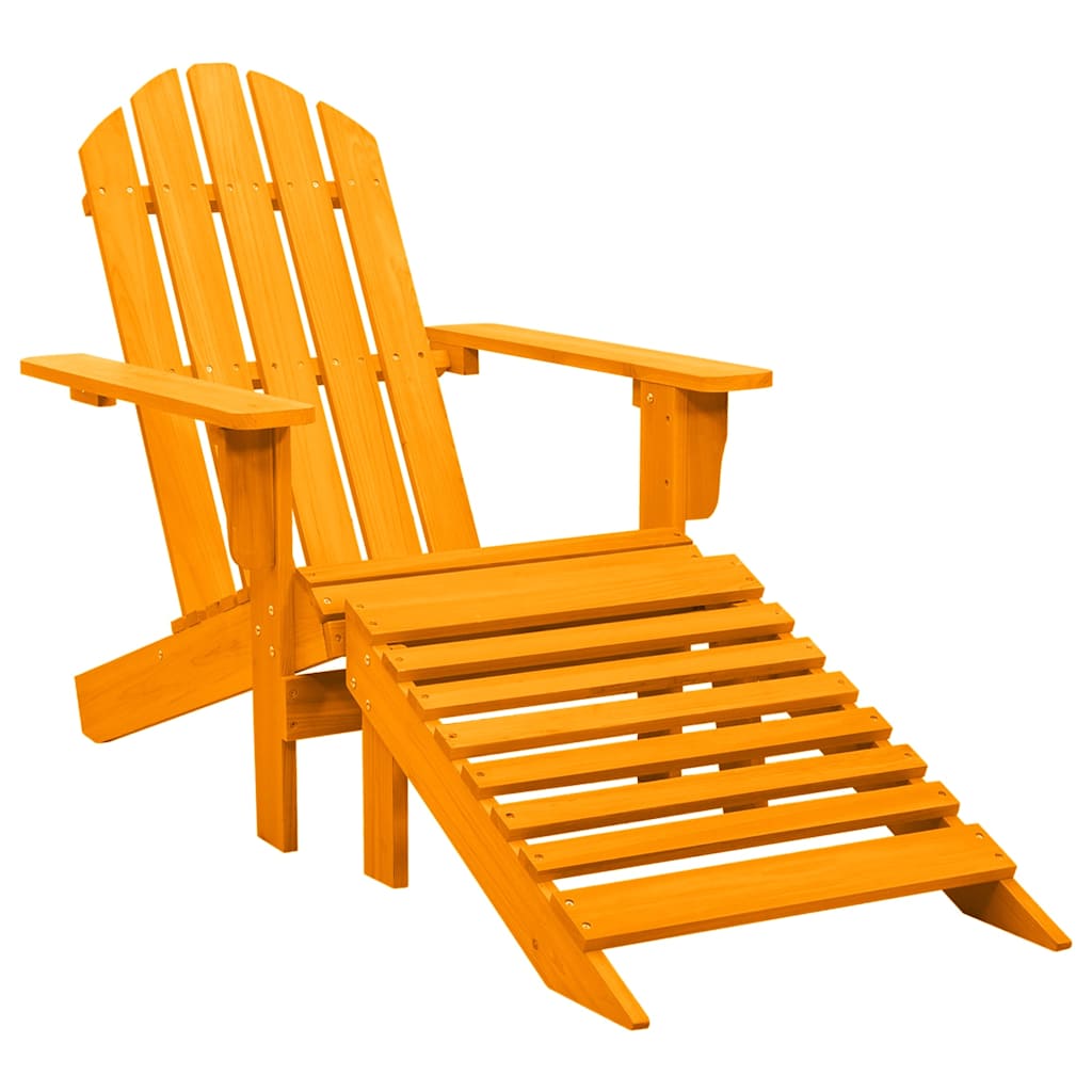 Vidaxl tuinstoel adirondack met voetenbank massief vurenhout oranje