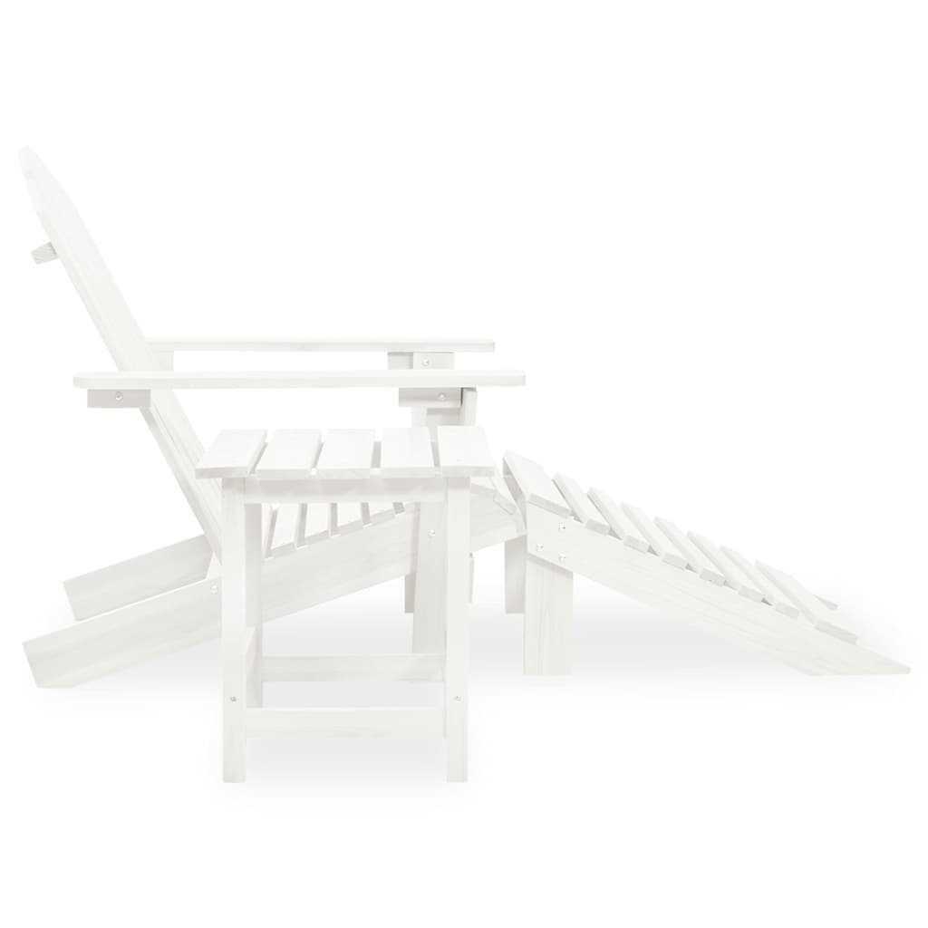 Vidaxl tuinstoel adirondack met voetenbank tafel massief vurenhout wit