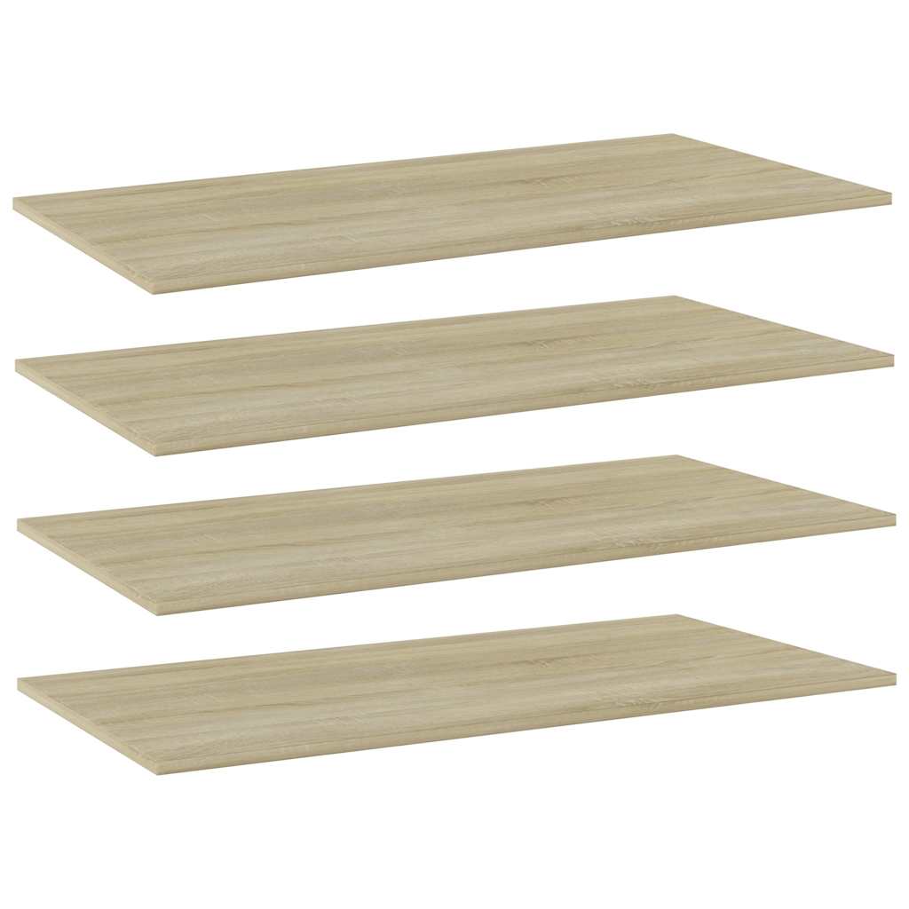 Vidaxl wandschappen 4 st 80x20x1,5 cm spaanplaat sonoma eikenkleurig