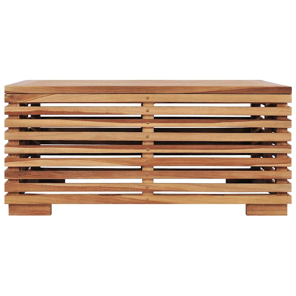 Vidaxl tuintafel en voetensteun met donkergrijs kussen teakhout