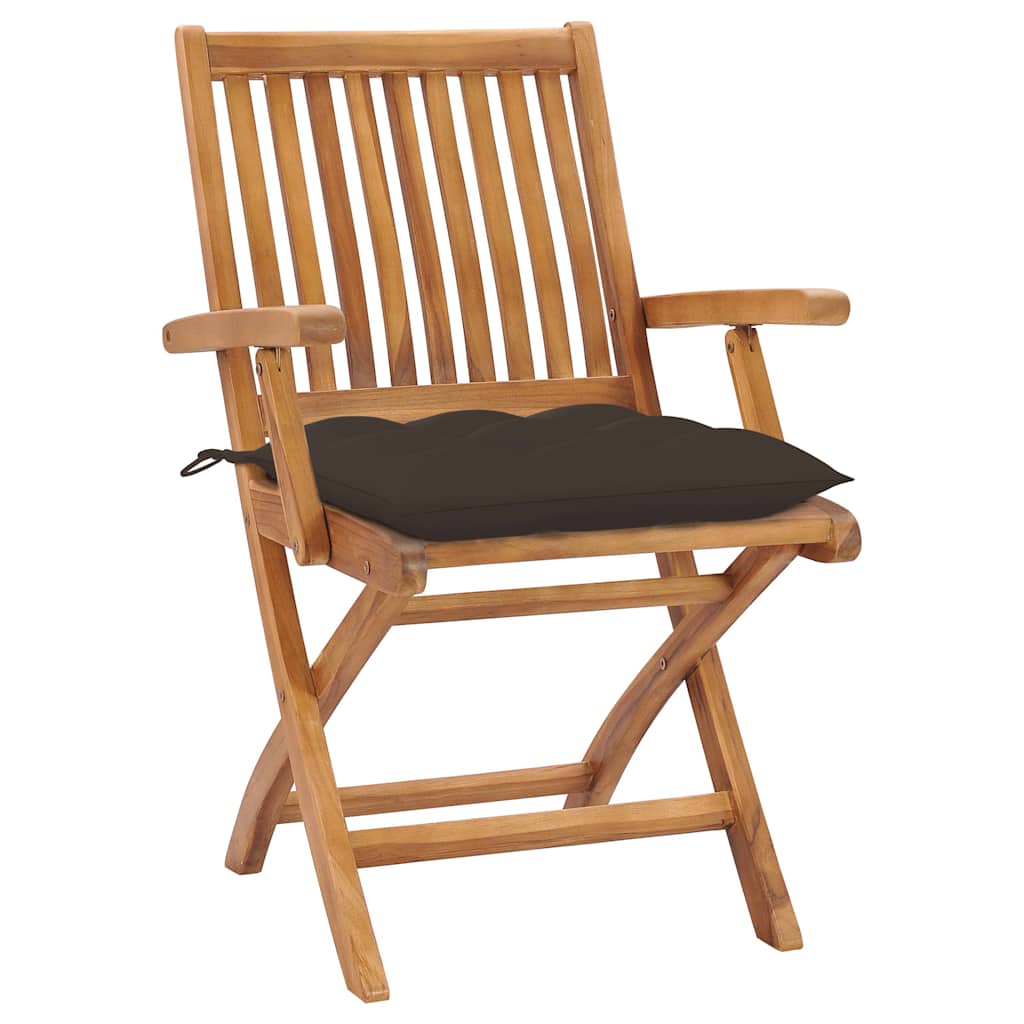 Vidaxl tuinstoelen 2 st met taupe kussens massief teakhout