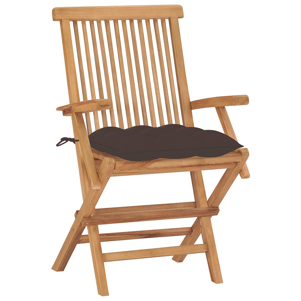 Vidaxl tuinstoelen 2 st met taupe kussens massief teakhout