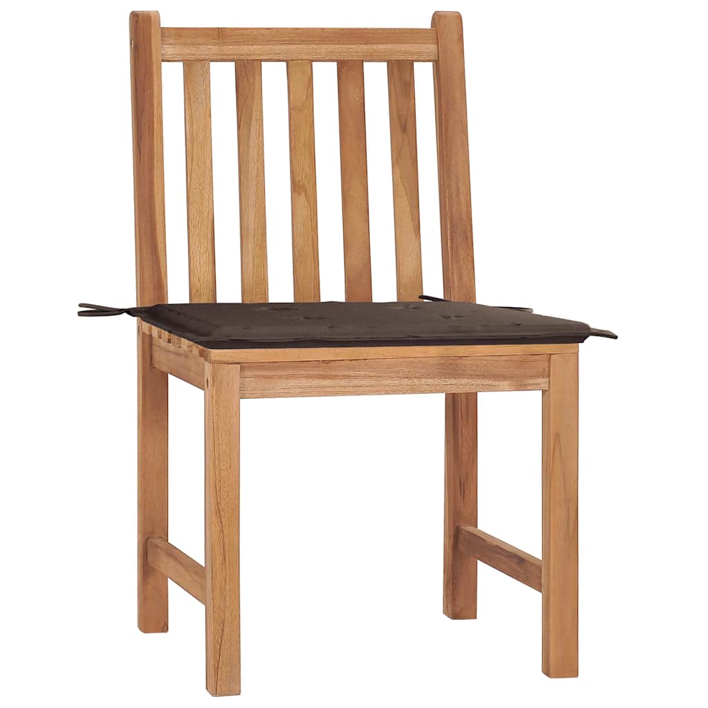 Vidaxl tuinstoelen 2 st met kussens massief teakhout