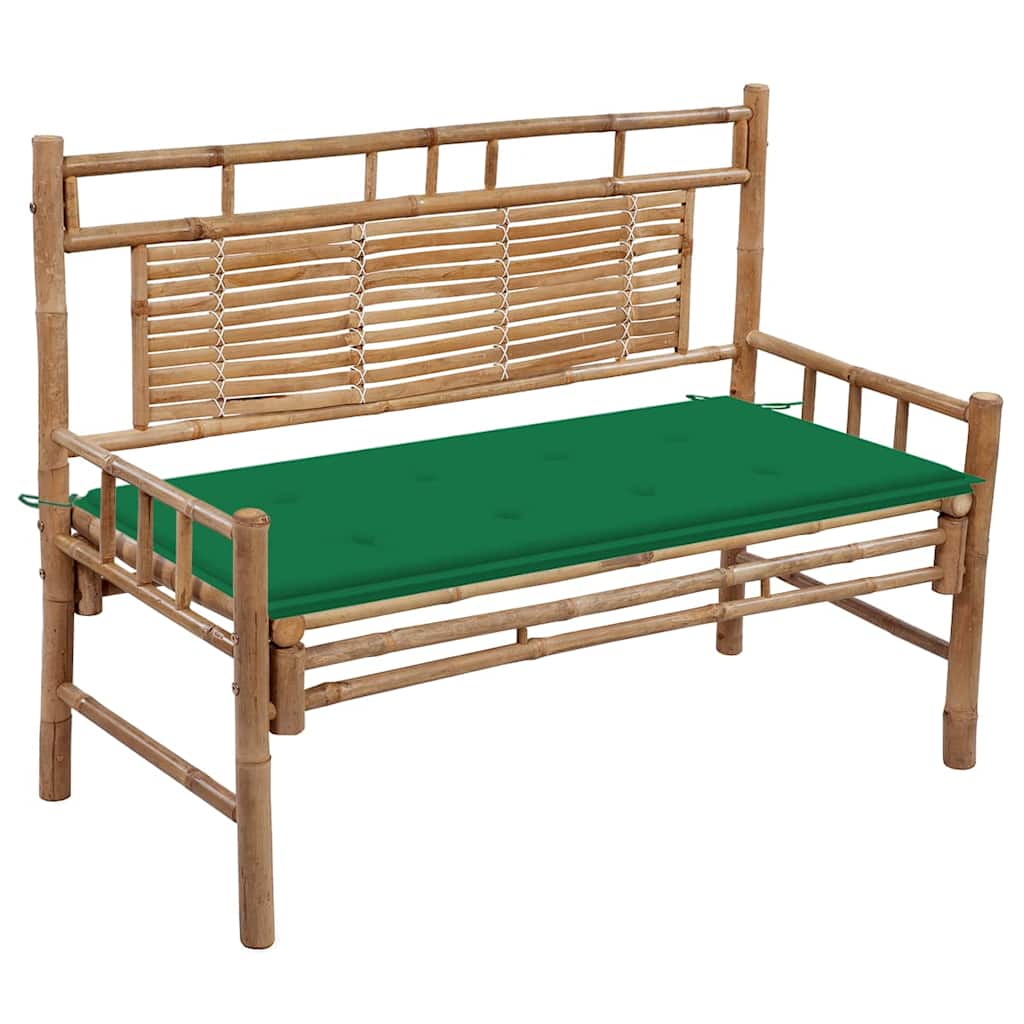 Vidaxl tuinbank met kussen 120 cm bamboe