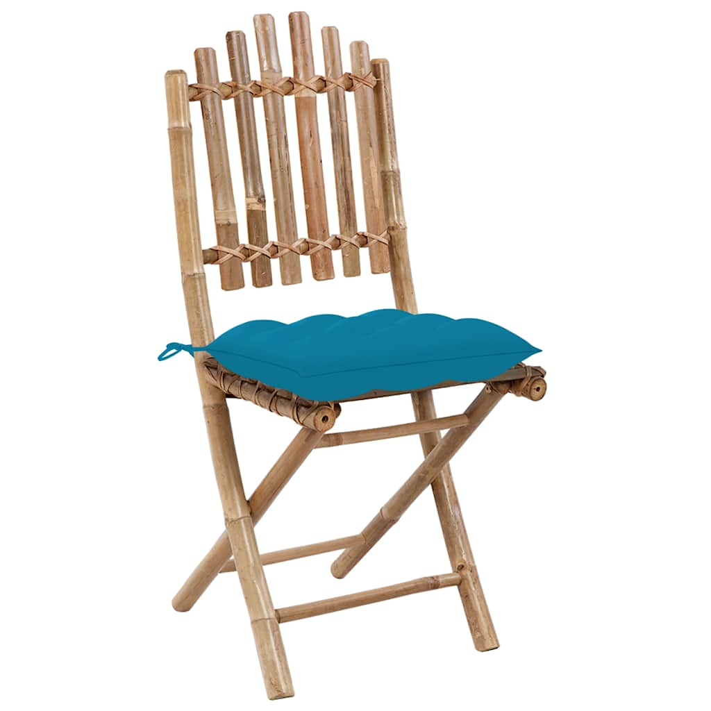 Vidaxl tuinstoelen 2 st inklapbaar met kussens bamboe