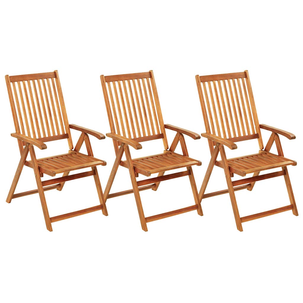 Vidaxl tuinstoelen 3 st inklapbaar met kussens massief acaciahout