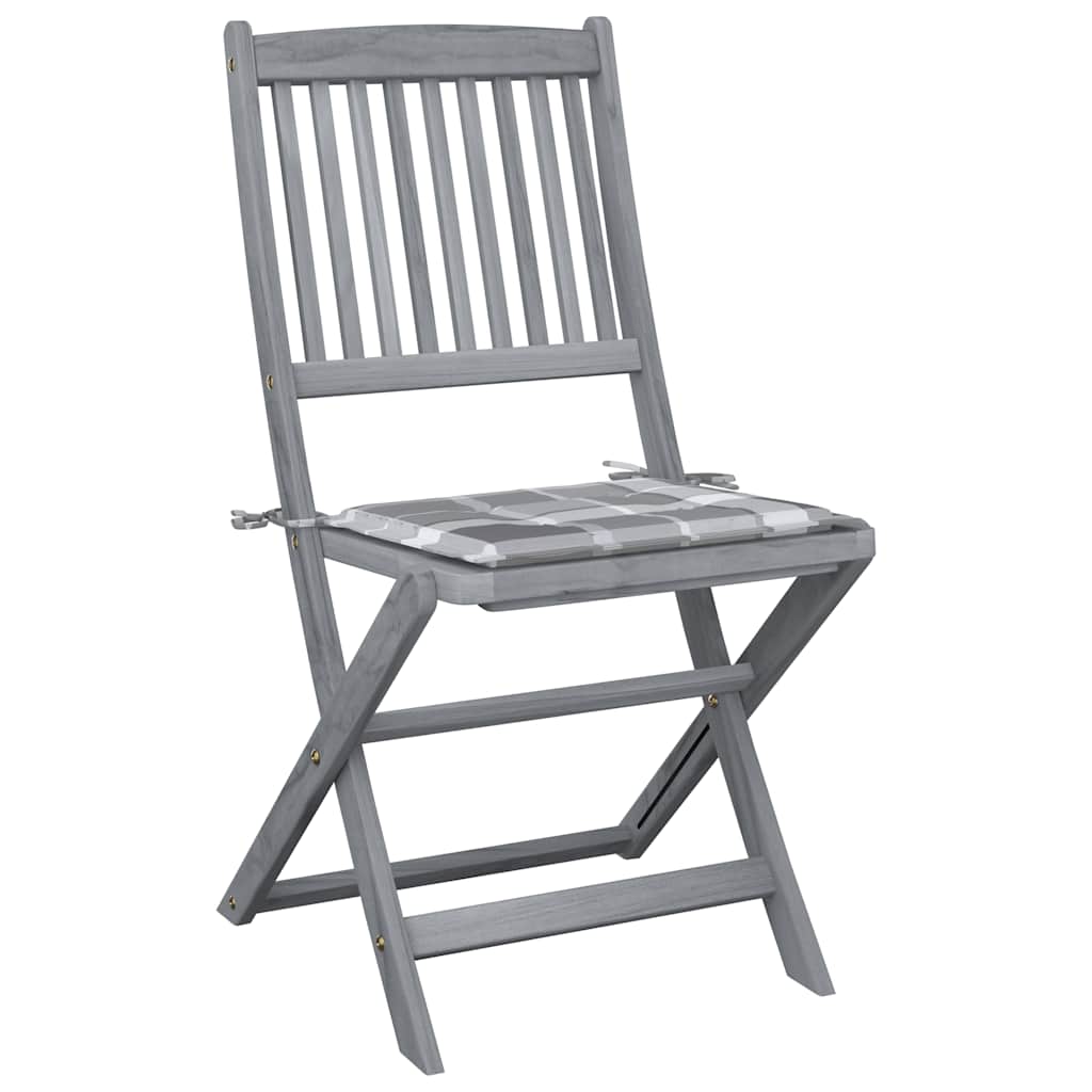 Vidaxl tuinstoelen 2 st inklapbaar met kussens massief acaciahout
