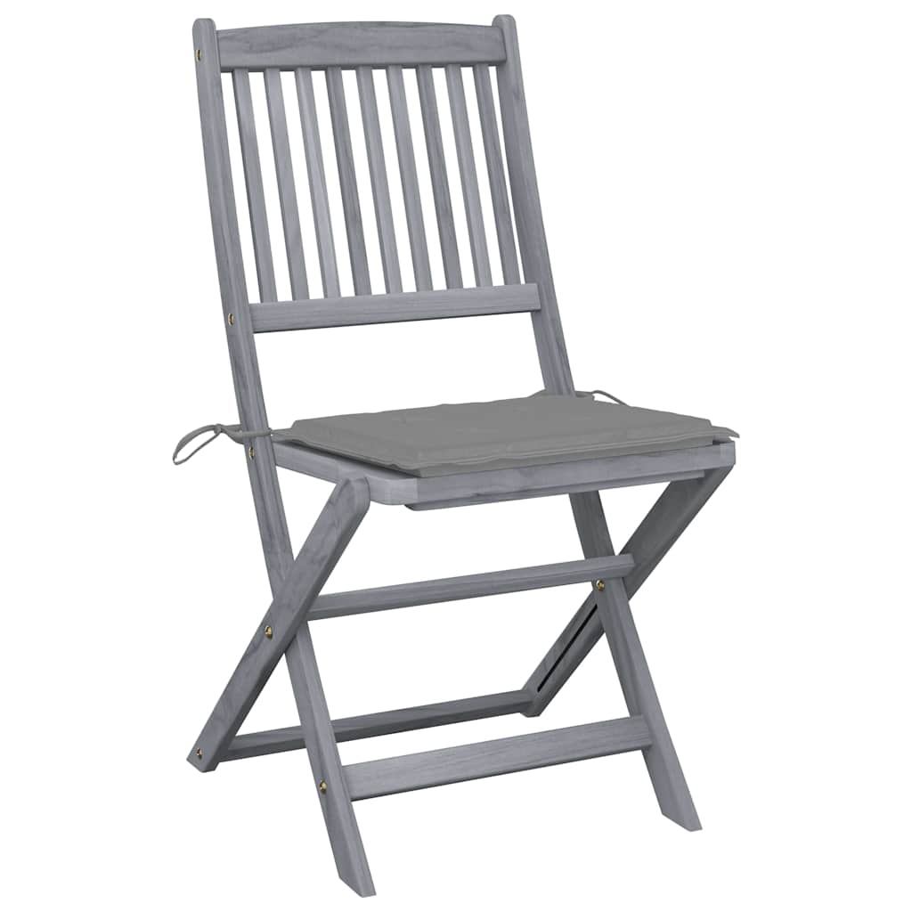 Vidaxl tuinstoelen 4 st inklapbaar met kussens massief acaciahout