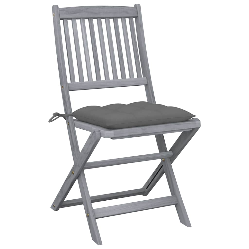 Vidaxl tuinstoelen 4 st inklapbaar met kussens massief acaciahout