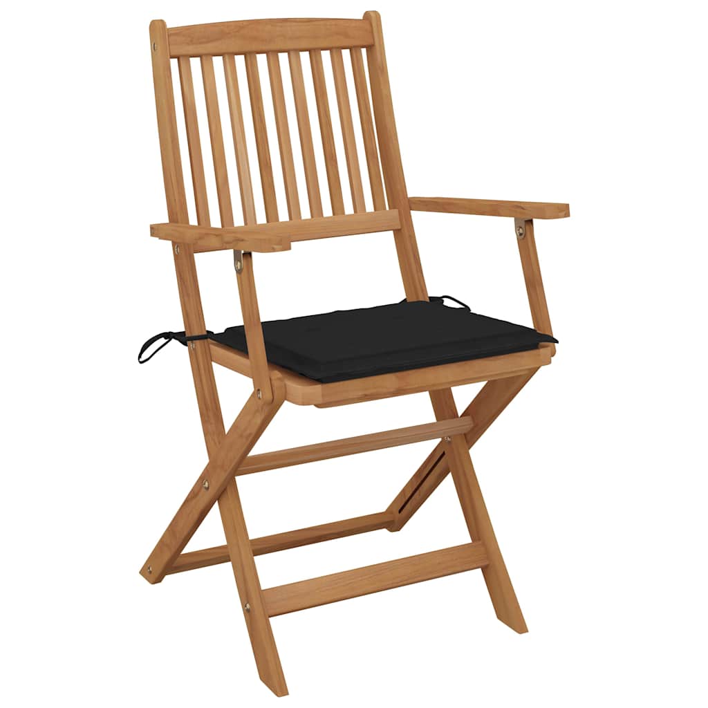Vidaxl tuinstoelen 4 st inklapbaar met kussens massief acaciahout