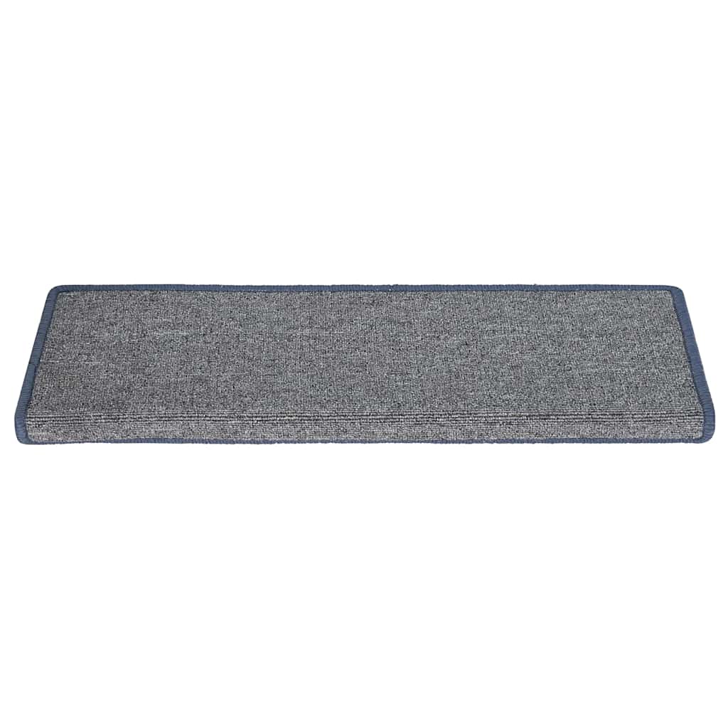 Vidaxl -Treppenmatten 15 ST 65x21x4 cm hellgrau und blau mit rechteckiger Rand