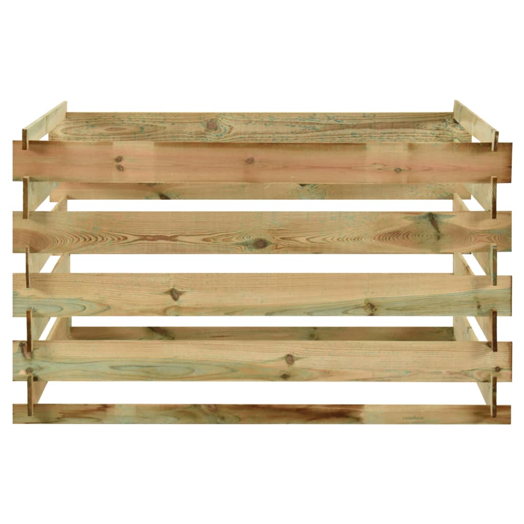 VIDAXL Gartenkompost -Mülleimer Gelat 120x120x70 cm imprägniertes Kiefernholz