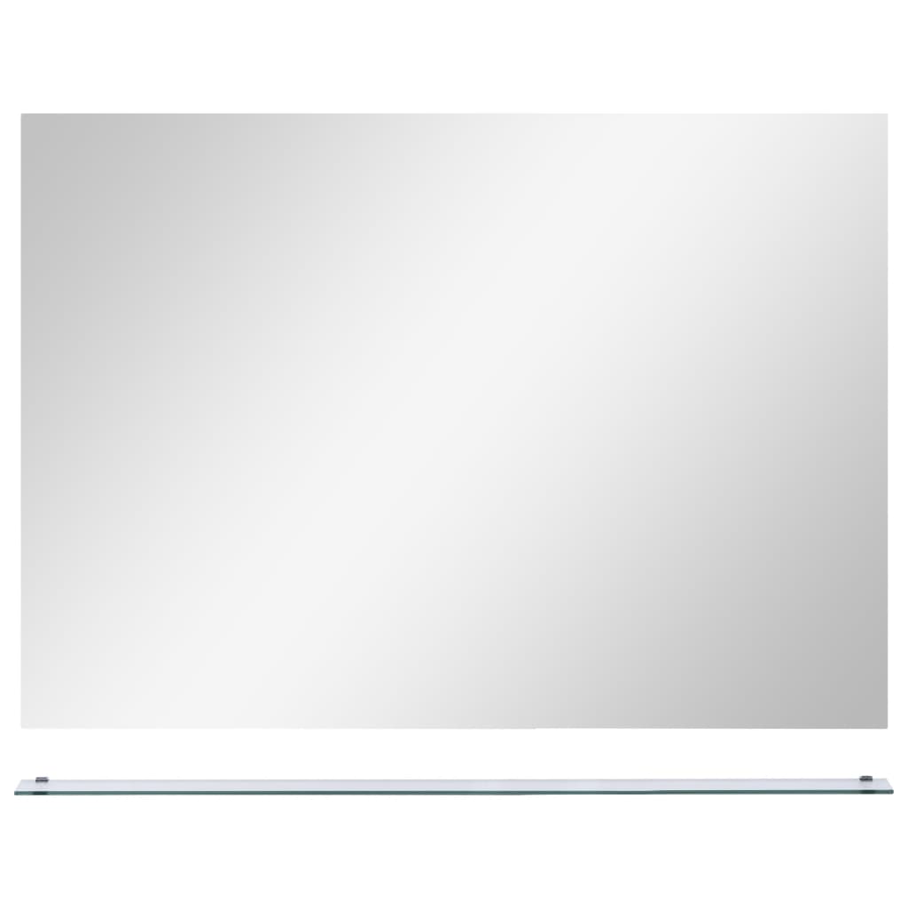 Vidaxl -Wandspiegel mit Regal 80x60 cm gehärtetes Glas