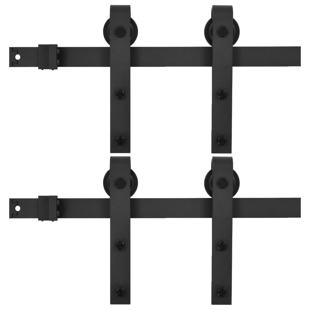 Vidaxl -Hardware -Sets für Schiebetüren 2 ST 200 cm Stahl schwarz