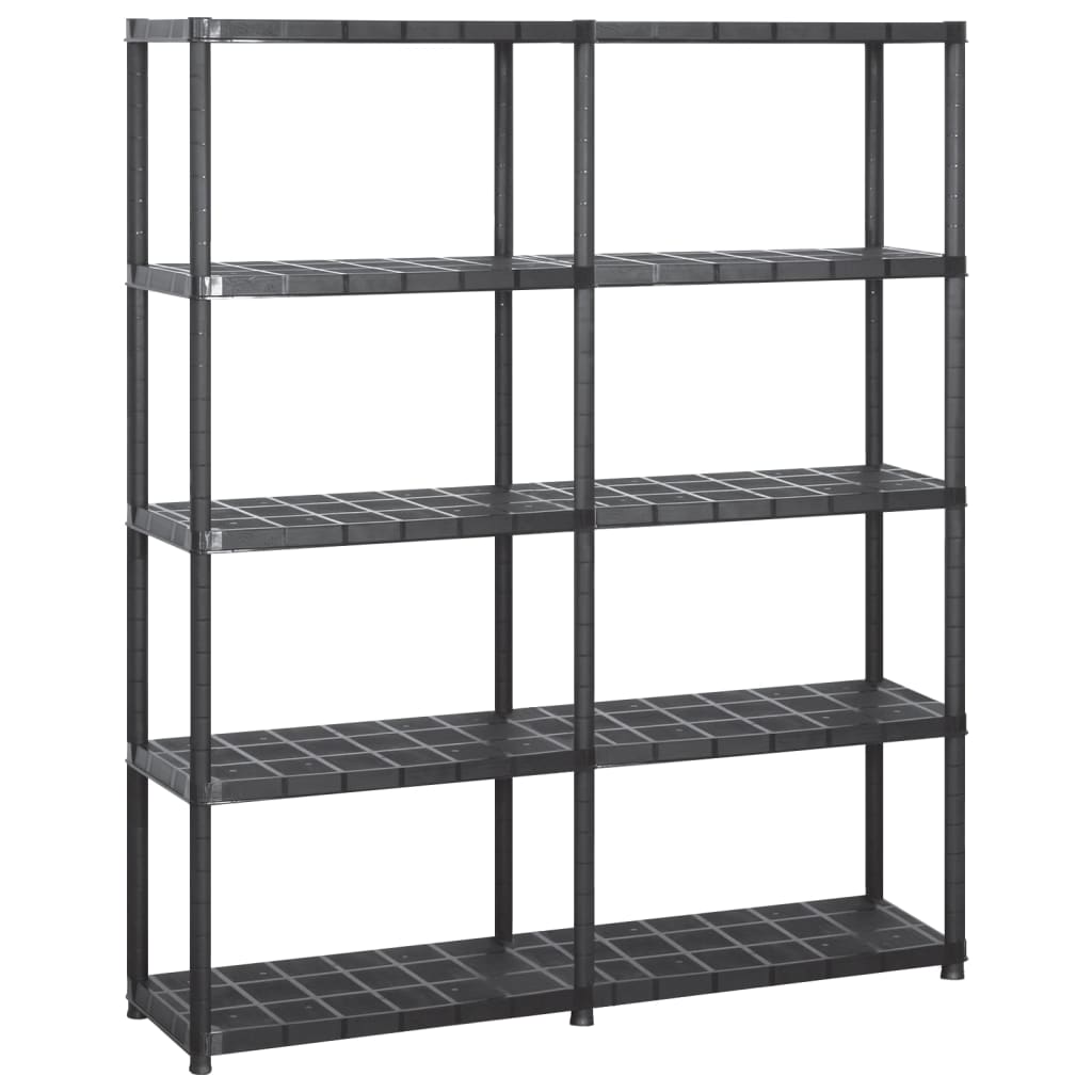 VIDAXL-LAGER RAKE 5-layer 142x38x170 cm Kunststoff schwarz