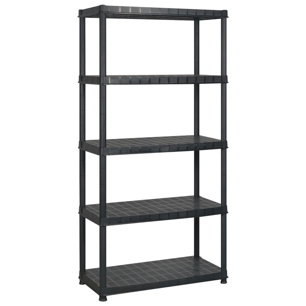 VIDAXL-LAGER RAKE 5-LAYER 274,5 x 45,7 x 185 cm Kunststoff Schwarz