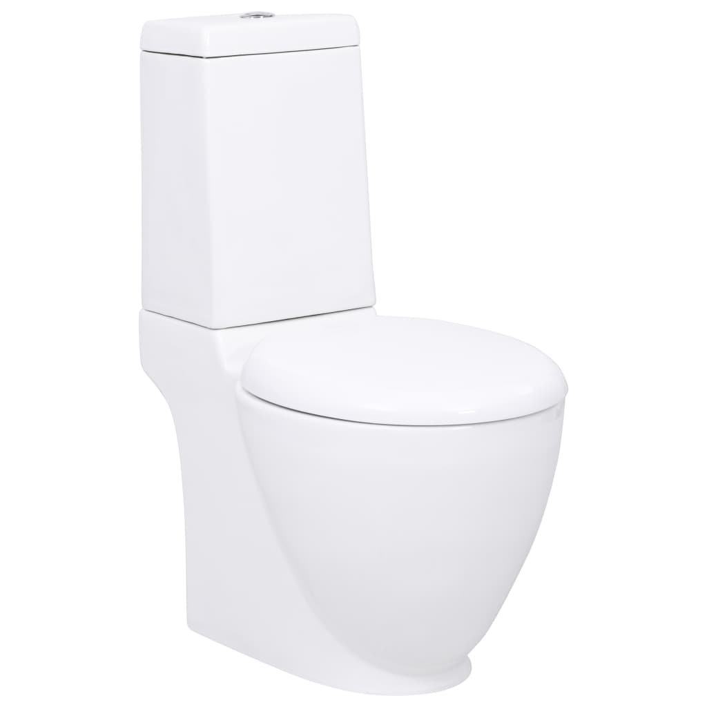 Vidaxl Toilettenrunde Abfluss unter Keramikweiß