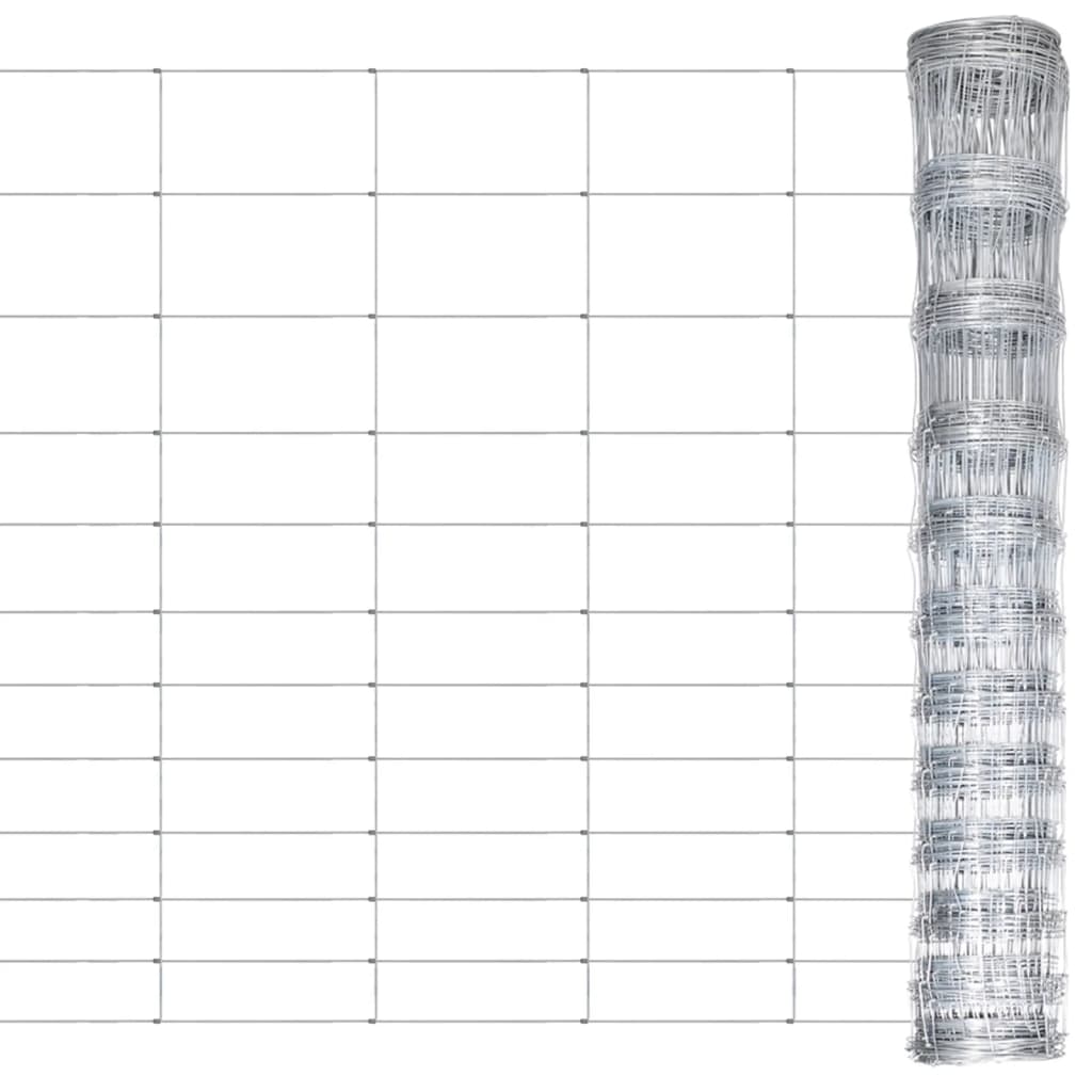 Vidaxl -Zaun 50 m 150 cm verzinkter Stahl Silberfarben