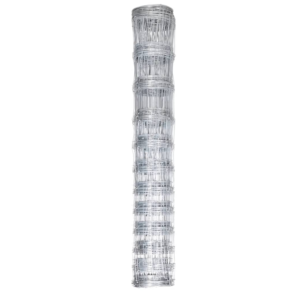 Vidaxl -Zaun 50 m 150 cm verzinkter Stahl Silberfarben