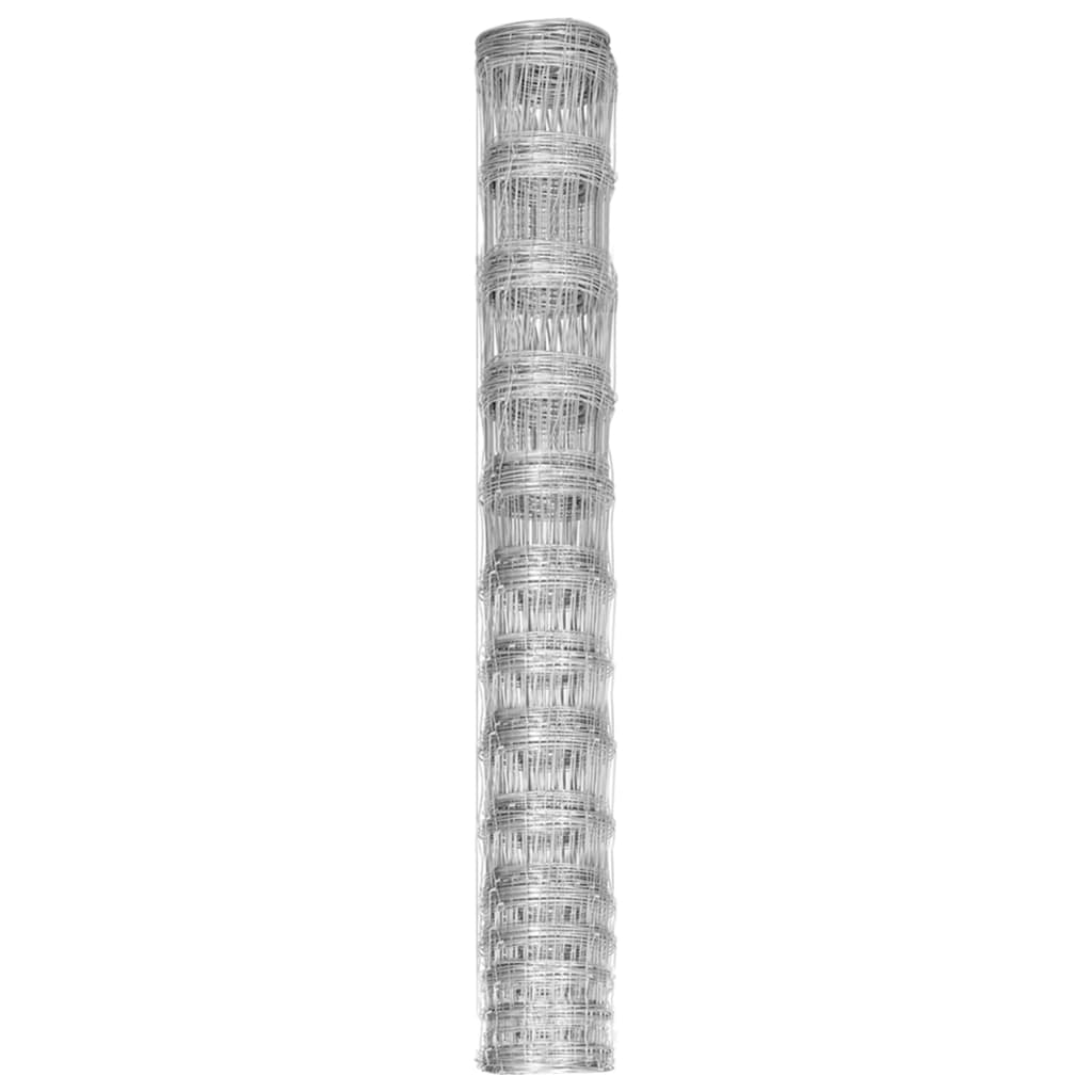 Vidaxl -Zaun 50 m 150 cm verzinkter Stahl Silberfarben